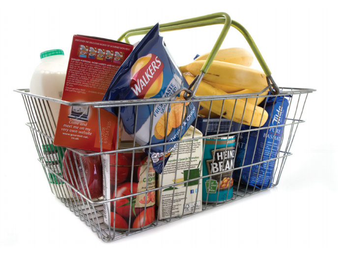 Shopping basket of food